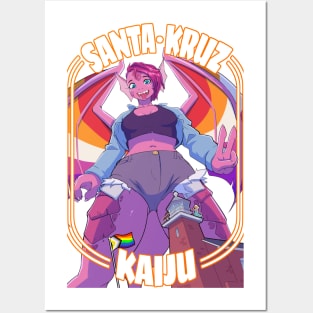 Lesbian Dragon Kaiju Girl Posters and Art